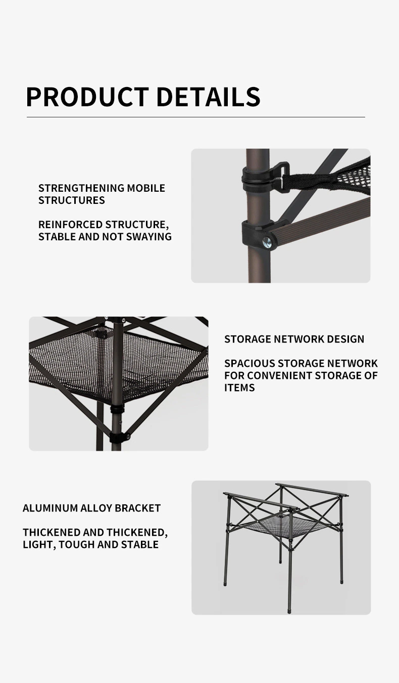 Portable Picnic Table Stall Aluminum Alloy Folding Table