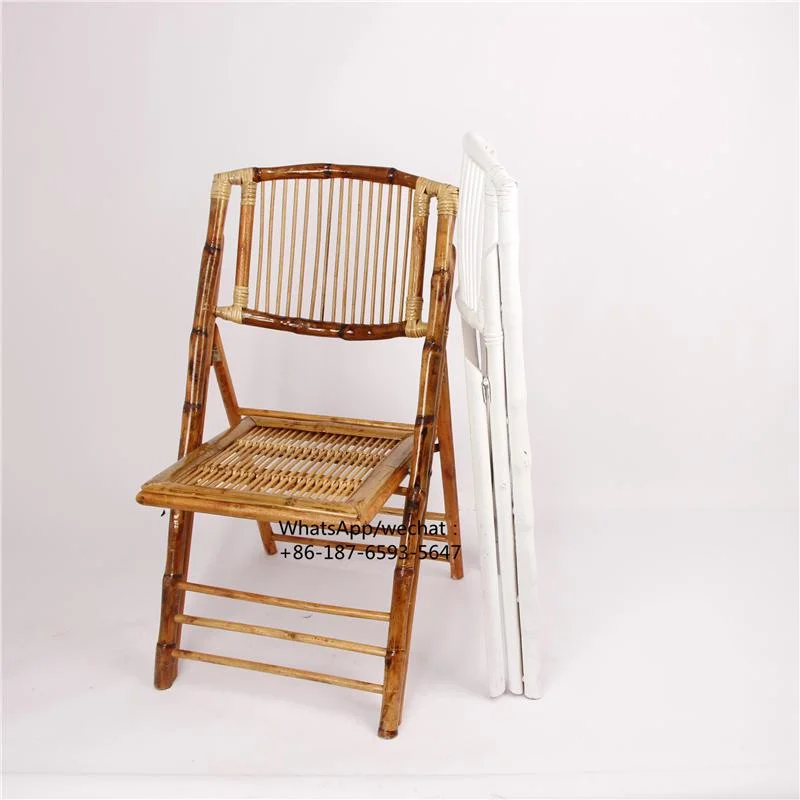 Garden Black and White Bamboo Folding Chair for Events