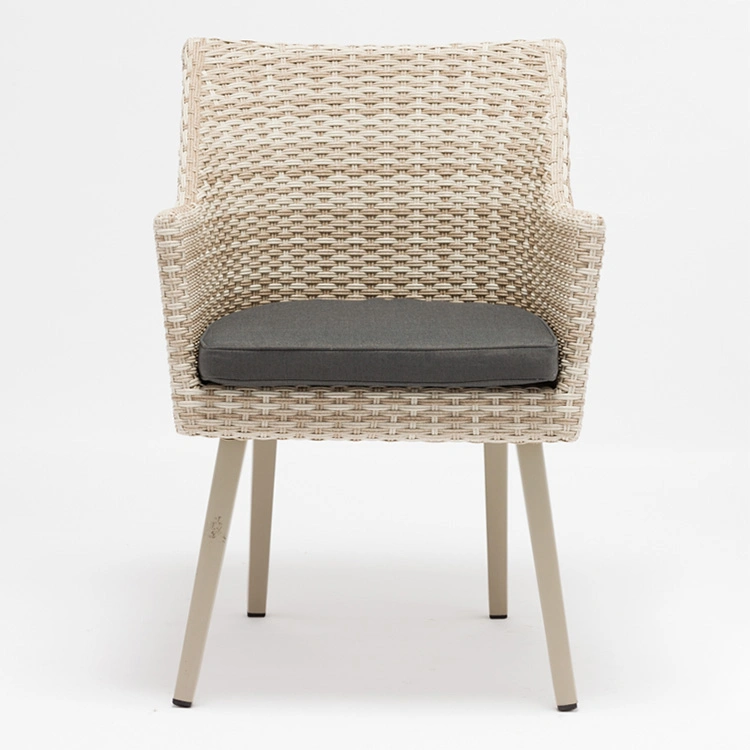 Rattan Chair with Bamboo Aluminum Frame Bistro French Wicker Chair