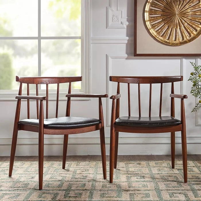 Walnut Color Wood Cafe Restaurant Luxurious Dining Chairs Luxury Dining Chairs