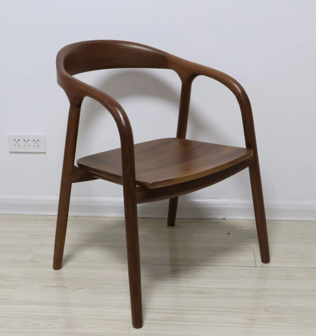 High Quality Natural Black Walnut Solid Wood Dining Chair for Restaurant