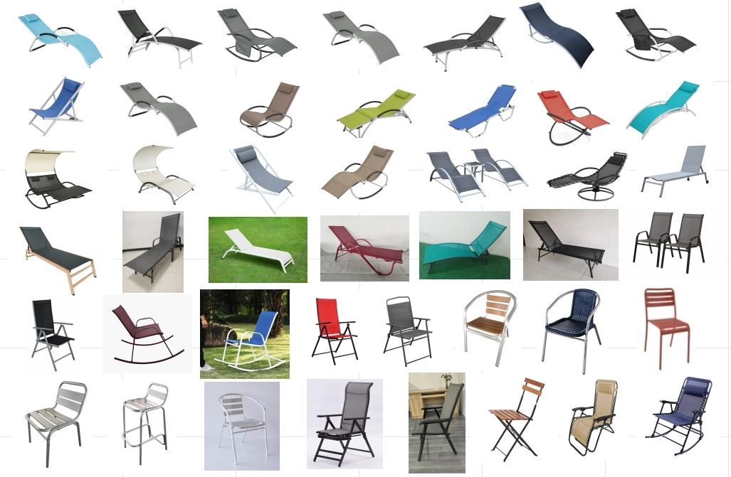 Outdoor Aluminum Beach Sling Lounge Chair Foldable Folding Lounge Beach Chair with Headrest