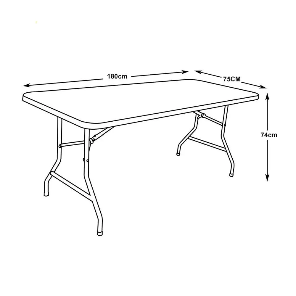 Wholesale Factory Portable Picnic Outdoor Plastic 72inch Folding Table Foldable Rectangular Dining 6FT Plastic Folding Table