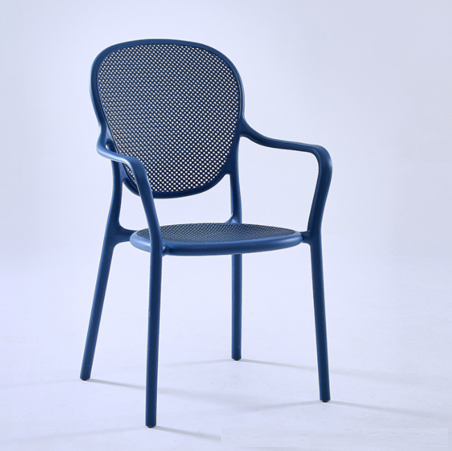 Nordic Plastic Dining Chairs Backrest Chairs Restaurant Armrests Stackable Plastic Chairs