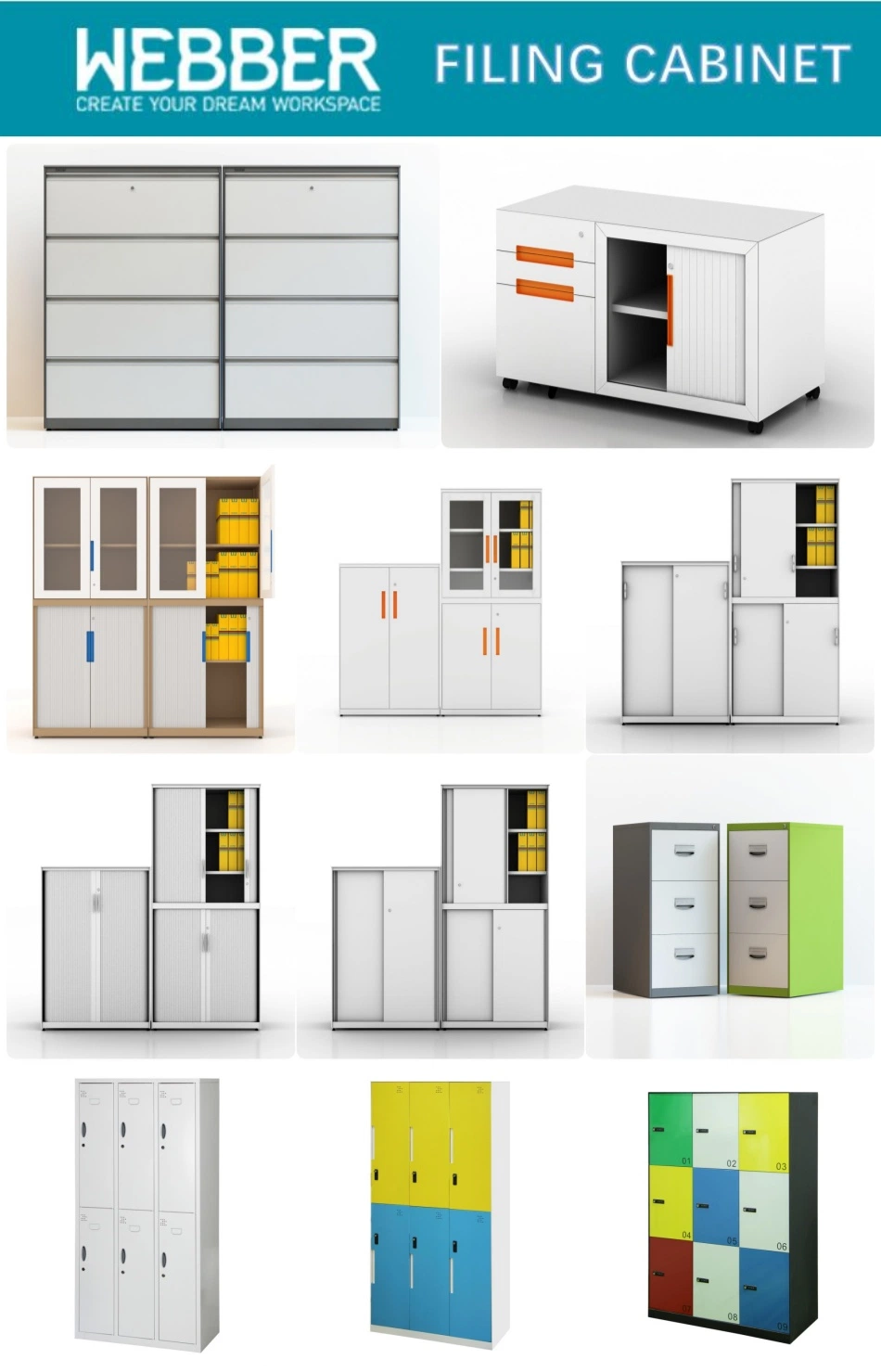 Chinese Manufacture Slim Sliding Door Metal Lateral Cabinet