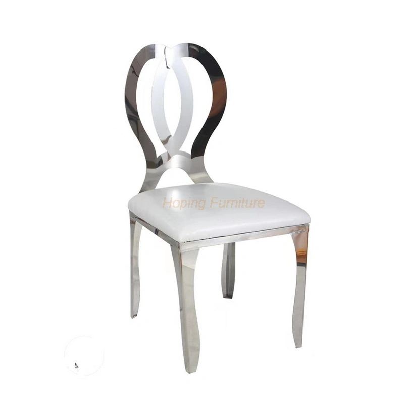 Love Heart Back Chairs Butterfly Deco Hollow Back Rose Gold Chair Banquet Metal Wedding Chair