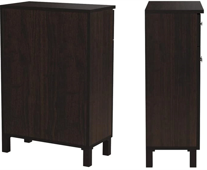 Dark Brown Modern Indoor with Doors and Drawers Shoe Cabinet 0241