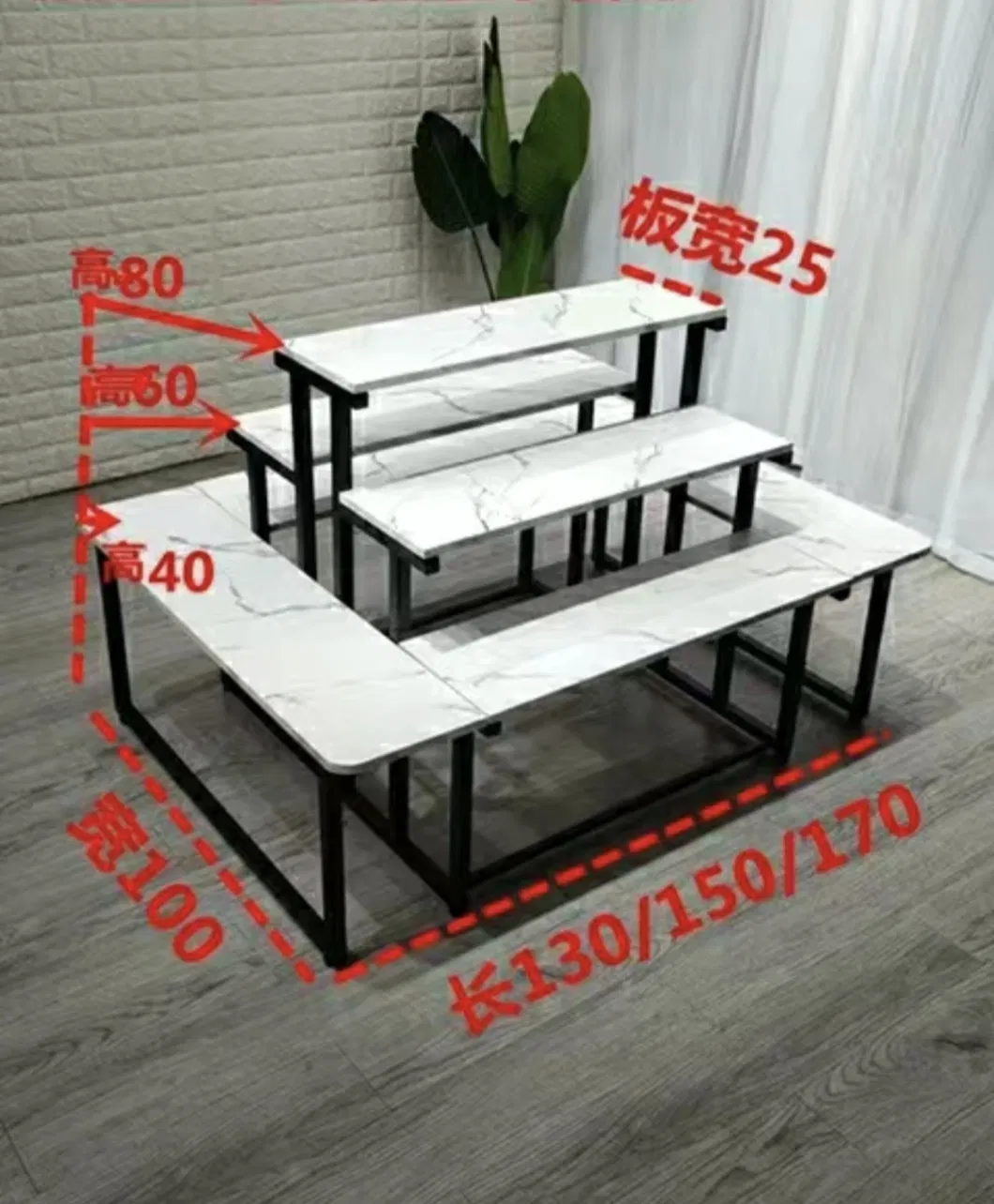 Customize Retail Table Display Rack Shoe Shop Fitting Store Fixture Wood Shelf