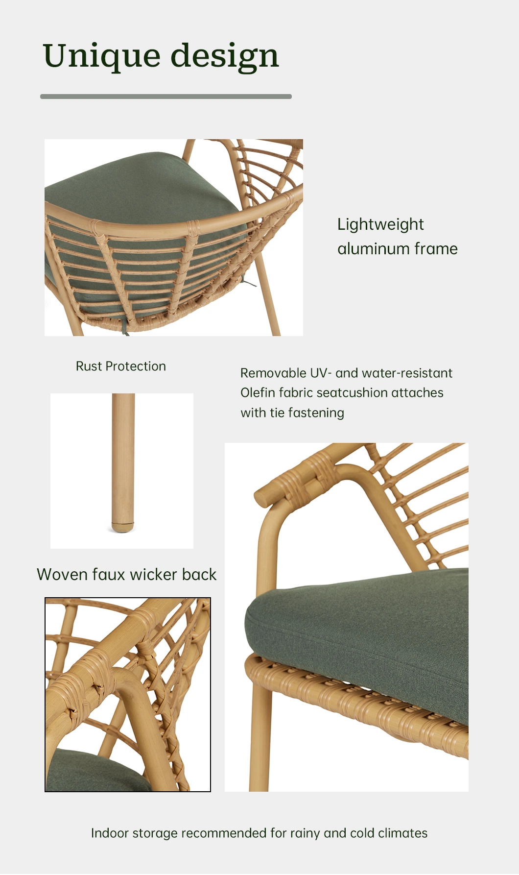 High Loading Garden Outdoor Furniture Rattan Lounge Arm Chair