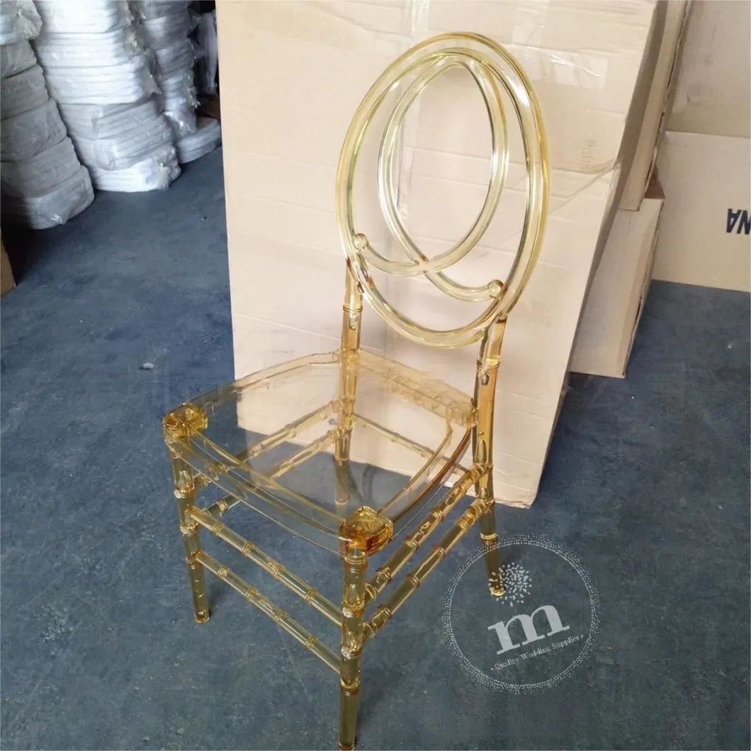 Light Champagne, Amber Gold Wedding Chair Silla Tiffany Commercial Dining Chair for Events