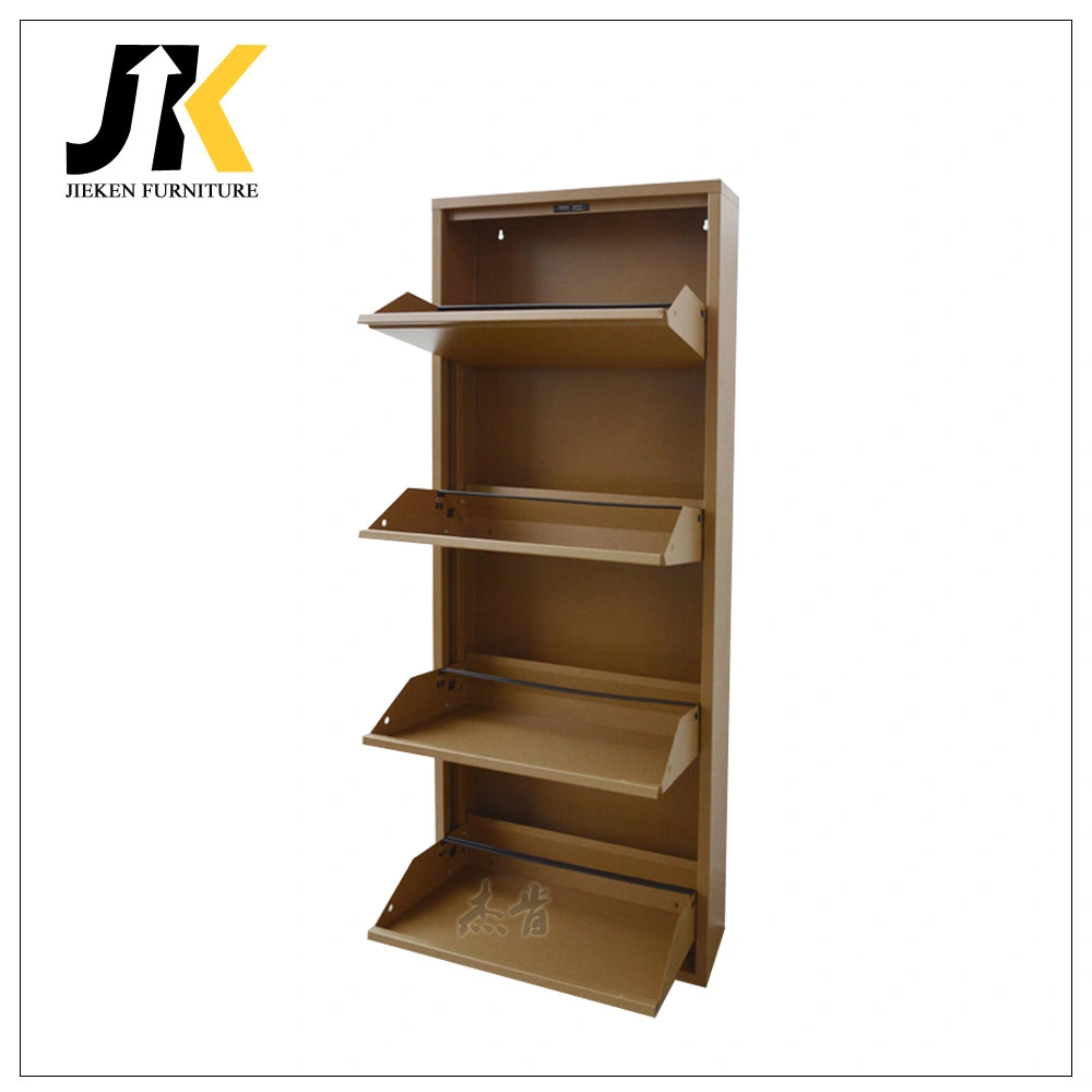 4 Layers Thin Steel Shoe Cabinet at Household Door