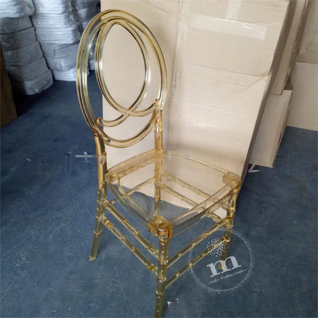 Light Champagne, Amber Gold Wedding Chair Silla Tiffany Commercial Dining Chair for Events