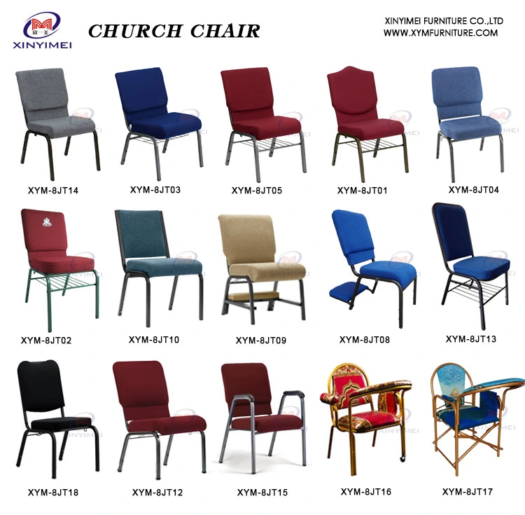 Chinese Furniture Basic Customization Stacking Interlocking Metal Theather Pulpit Auditorium Church Chair