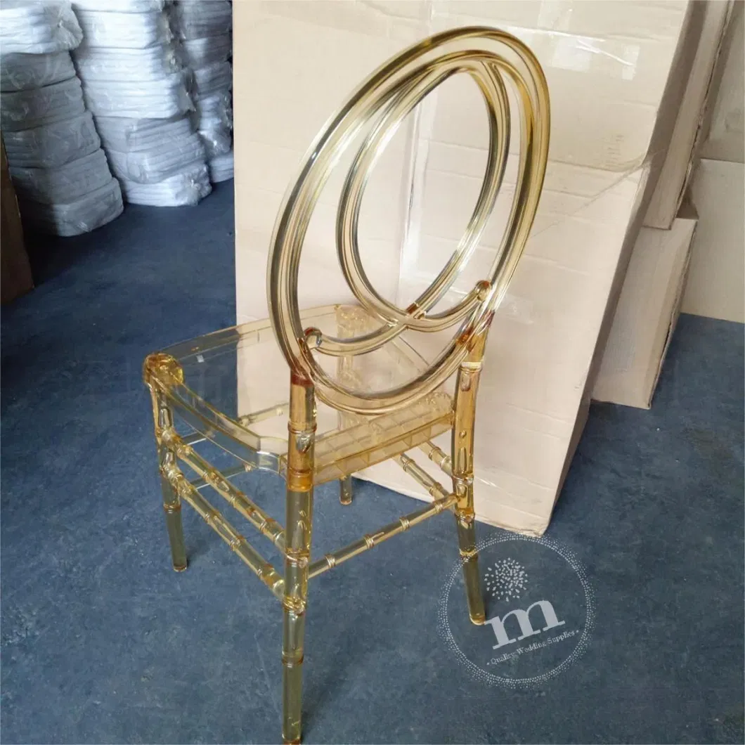 Light Champagne, Amber Gold Wedding Chair Silla Tiffany Commercial Dining Chair for Events