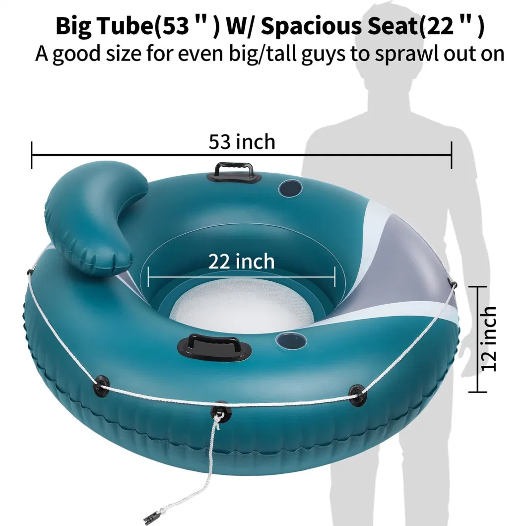 Inflatable Float Tube River Pool Chair with Mesh Bottom