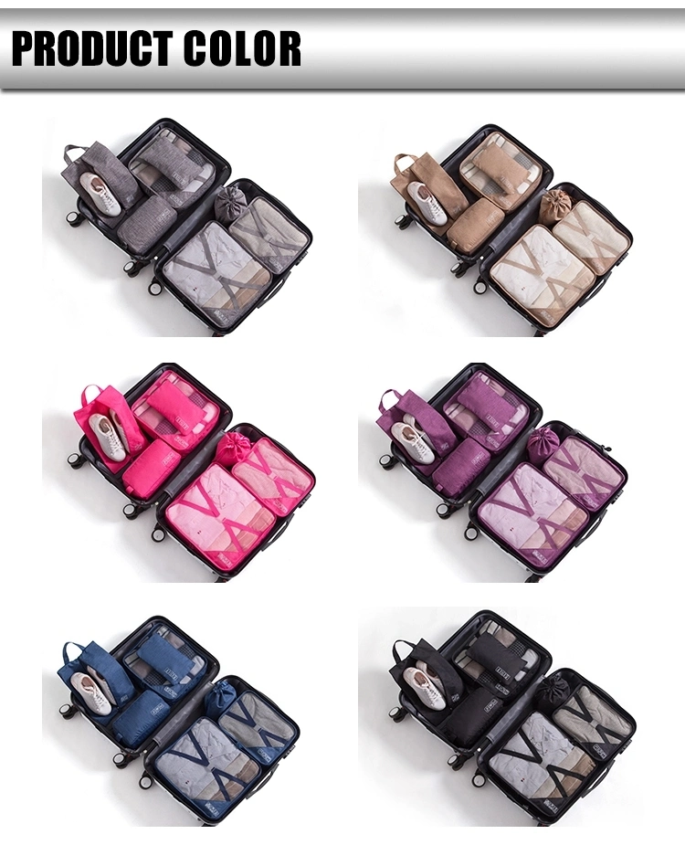 Traveling 7 Packing Cubes Luggage Organizers with Laundry Shoe Underwear Bags