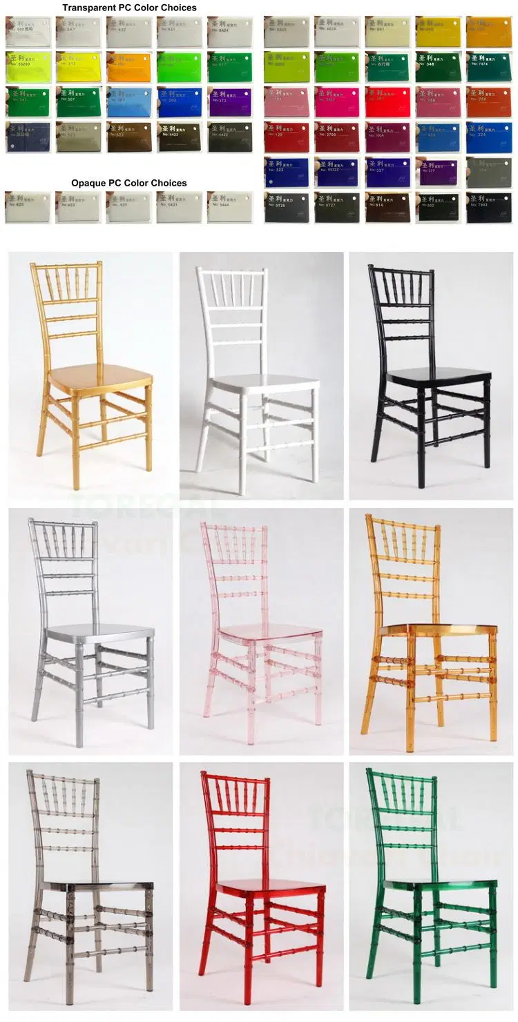 Stackable Plastic Heavy Duty Party Event Wedding Hotel Restaurant Dining Chiavari Chair