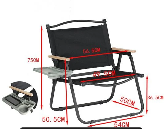 Free Set-up Steel Pipe Fishing Chair Art Sketch Team Travel Portable Folding Camping Chair Outdoor Beach Chair with Side Table