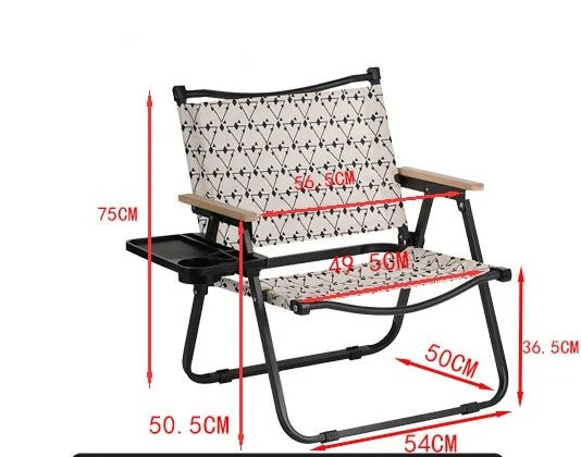 Free Set-up Steel Pipe Fishing Chair Art Sketch Team Travel Portable Folding Camping Chair Outdoor Beach Chair with Side Table