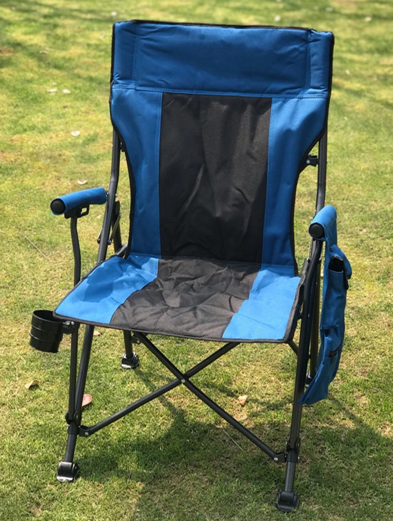 High Back Padded Lawn Camping Chair Portable Folding Chair with Arm Rest Cup Holder and Portable Carrying Bag