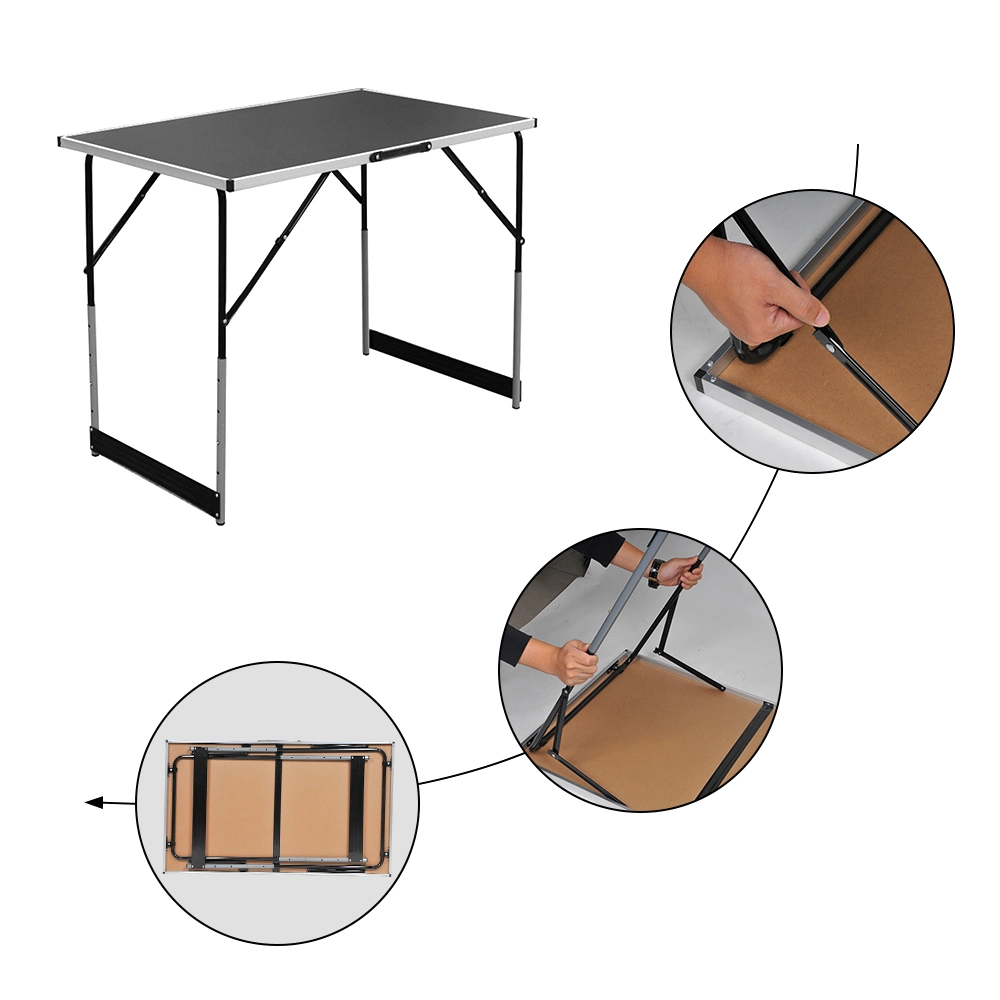 3 Pack Ultralight Collapsible with Handle Height Adjustable Folding Table