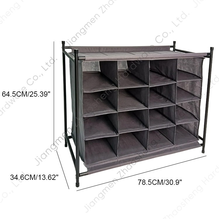 16-Compartment Shoes Shelf Cubby Organizer Stands Storage Shoe Rack