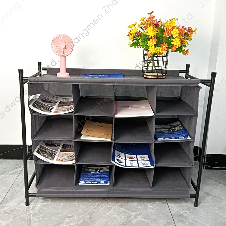 16-Compartment Shoes Shelf Cubby Organizer Stands Storage Shoe Rack