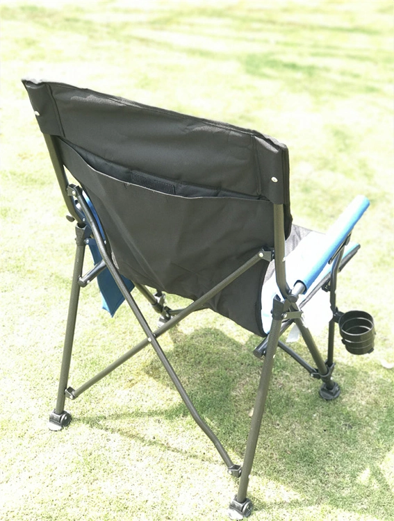 High Back Padded Lawn Camping Chair Portable Folding Chair with Arm Rest Cup Holder and Portable Carrying Bag