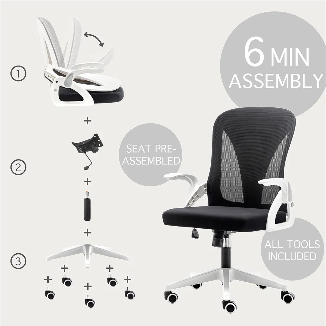 Folding Office Chair for Small Spaces Ergonomic Mesh Computer Chair for Bedroom Desk Chair for Home Work