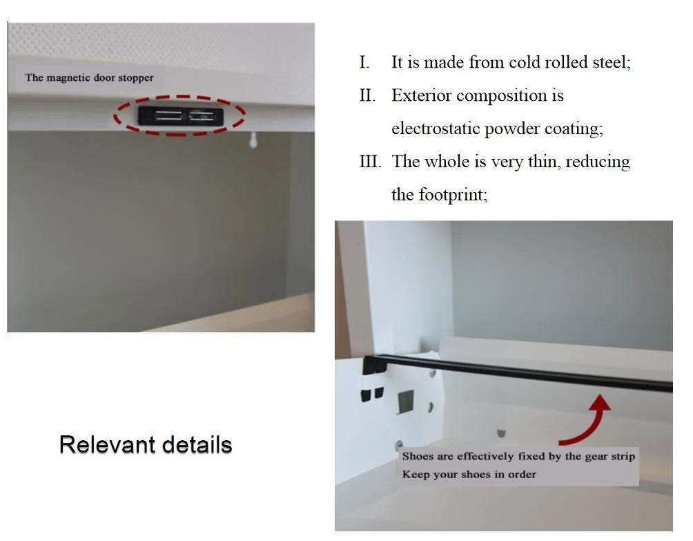 4 Layers Thin Steel Shoe Cabinet at Household Door