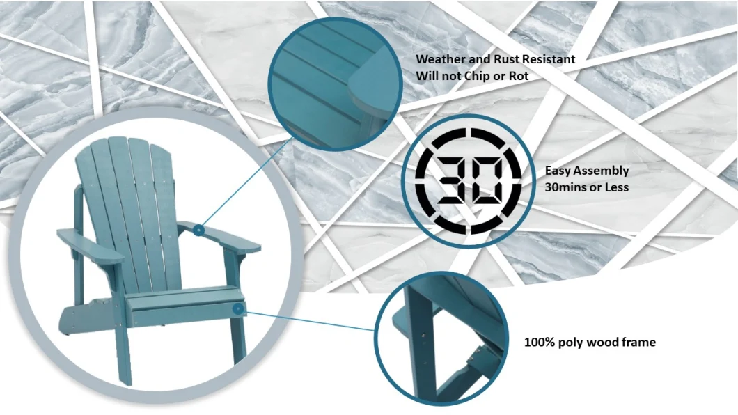 Outdoor Patio Plastic Wood Adirondack Garden Leisure Chair Cheap Price Low Price Beach Chair Kd Plastic Chairs in Cafes and Restaurants in Sea Foam