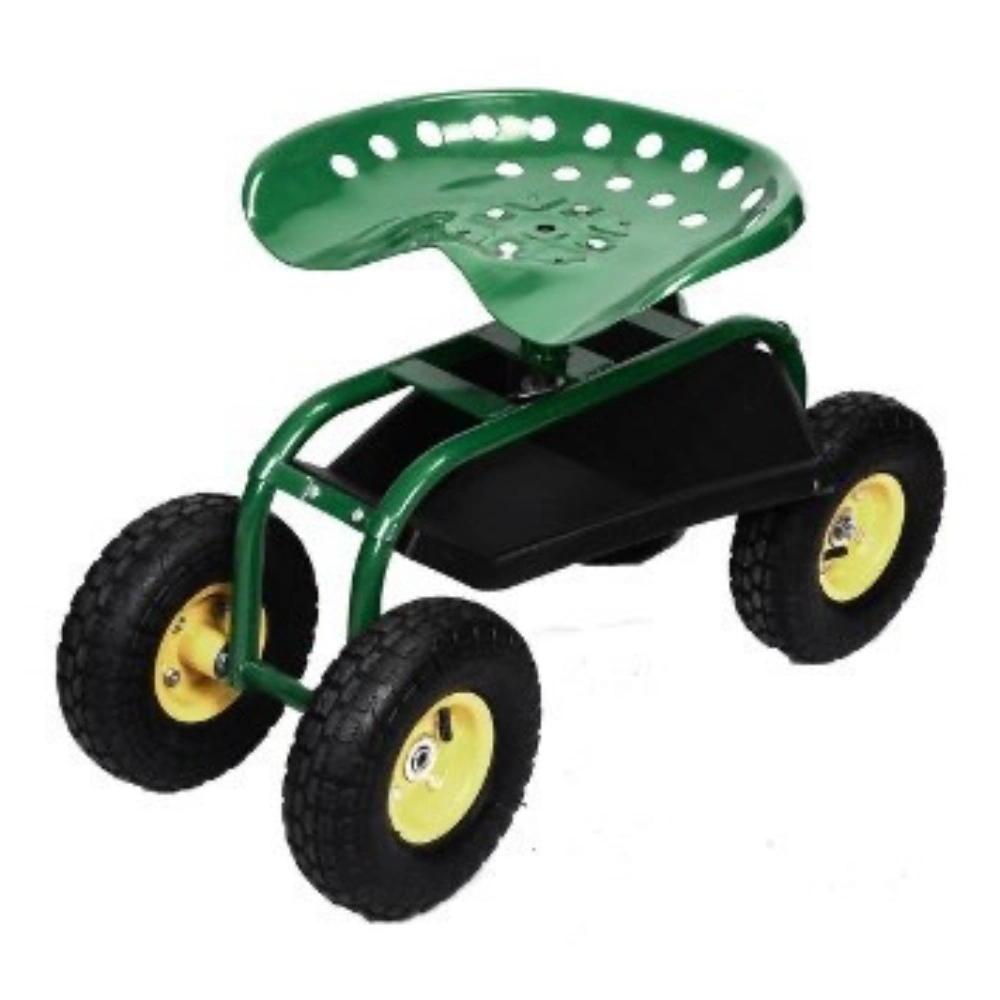 Outdoor Wagon Scooter Garden Cart Rolling Work Seat with Adjustable Seat Wyz21323