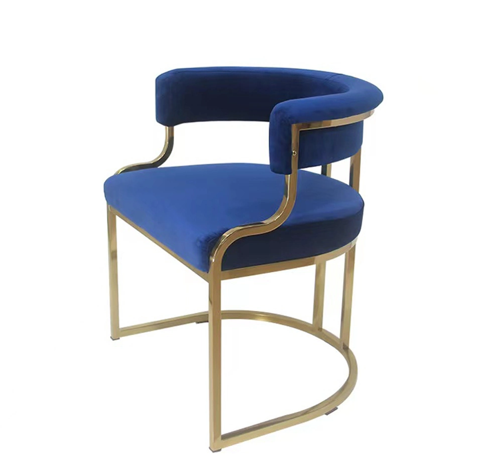 Wholesale Factory Custom Cafe Metal Dine Armchair Modern Furniture Restaurant Chair Velvet Fabric Dining Chairs