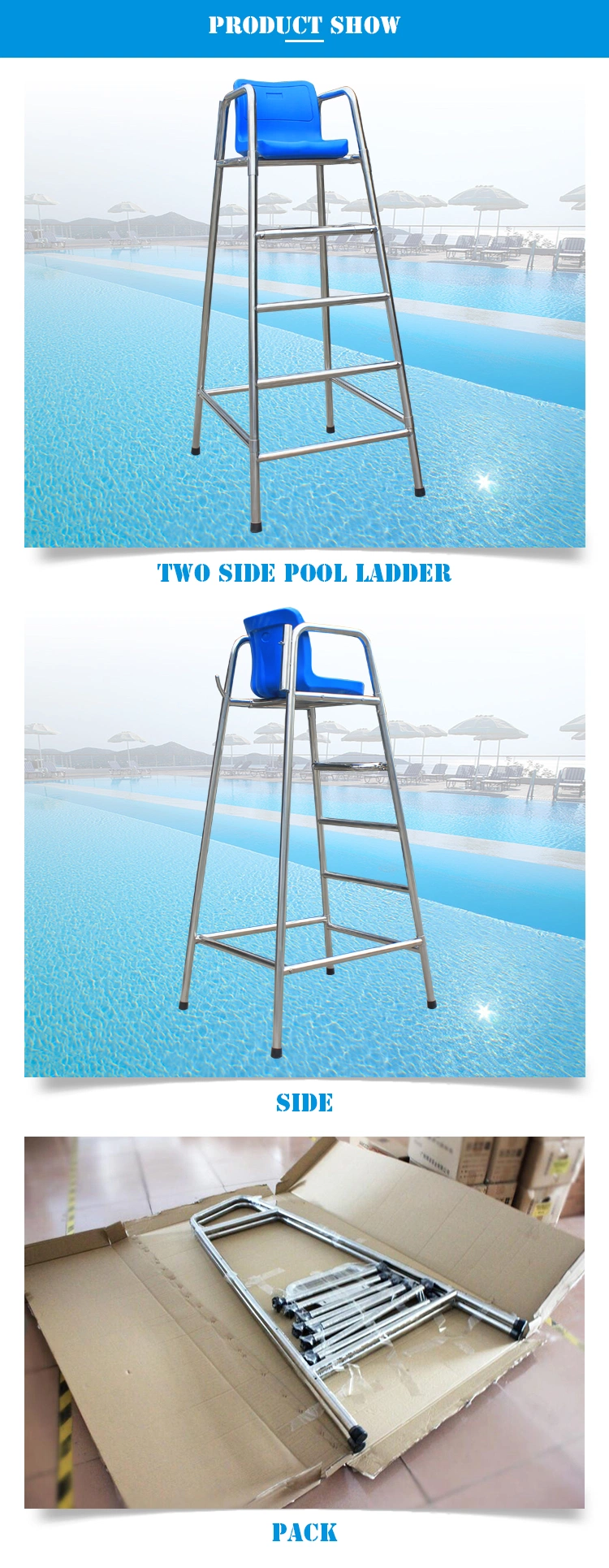 Swimming Pool Accessories Stainless Steel Safety Lifesaving Chair for Sale