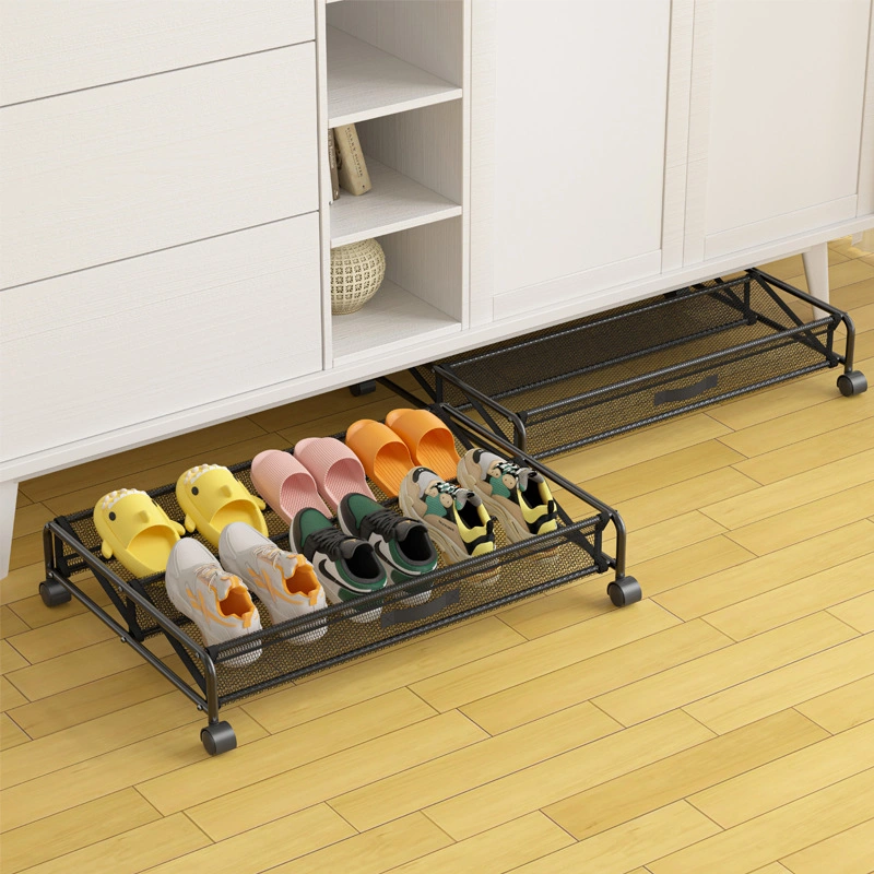 Rolling Drawer Shoe Organizer Under Bed Storage on Wheels Breathable Cart Mi22964