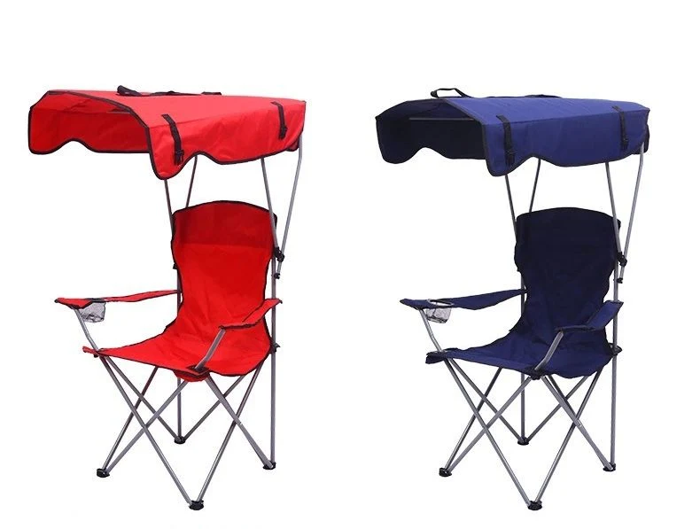 Lawn Chair, Camping Chairs with Shade Canopy and Carry Bag, Fold Fishing Chair for Outdoor Beach Camping Patio Chairs