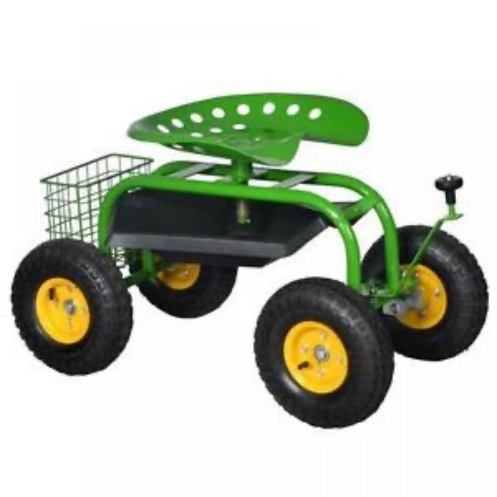 Outdoor Wagon Scooter Garden Cart Rolling Work Seat with Adjustable Seat Wyz21323