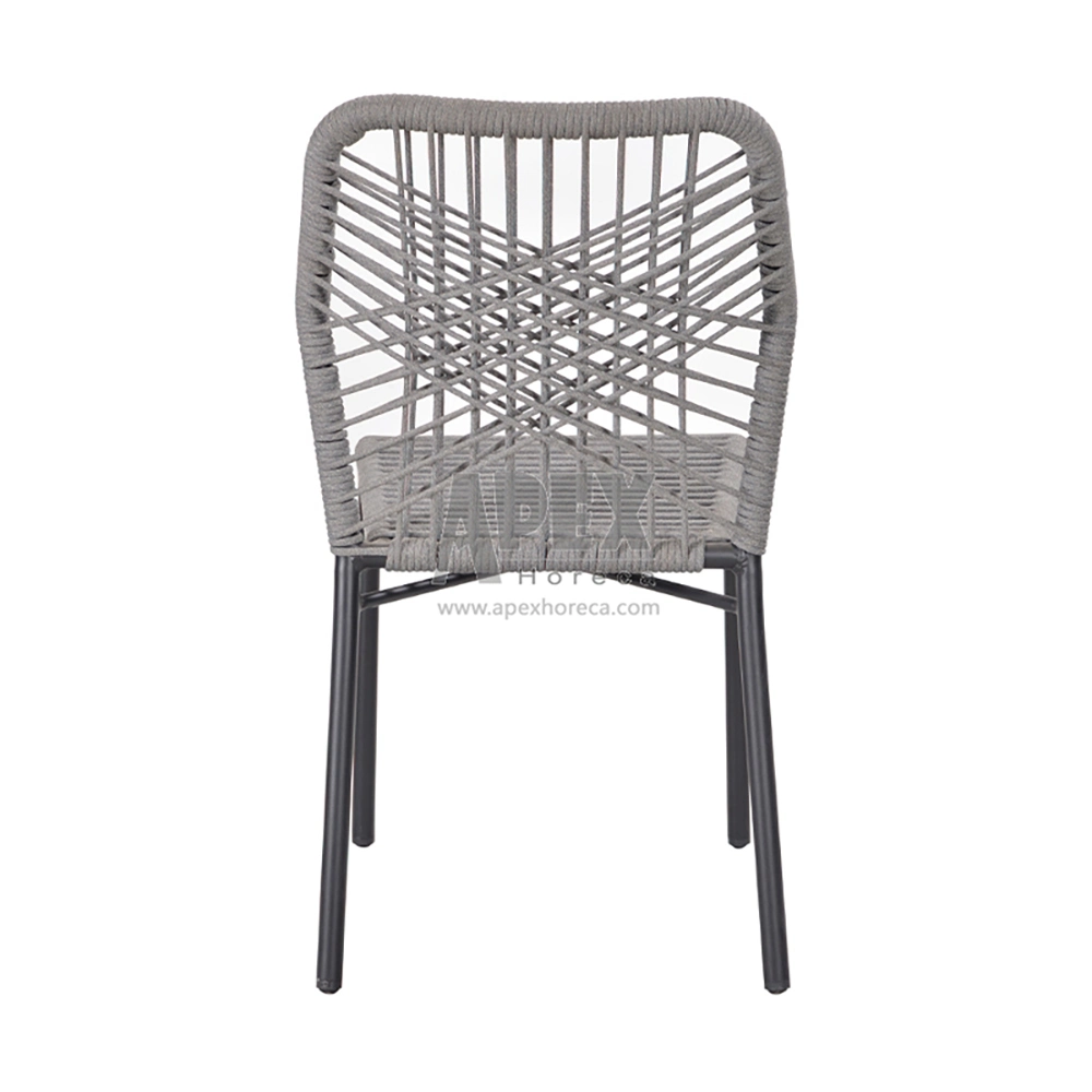 Modern Outdoor Leisure Furniture Grey Dining Chair Rattan Rope Chair