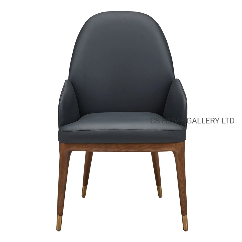 Wooden Furniture Modern PVC Hotel Restaurant Arm Dining Chair