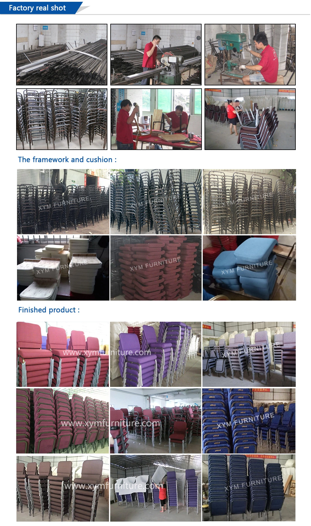 Chinese Furniture Basic Customization Stacking Interlocking Metal Theather Pulpit Auditorium Church Chair