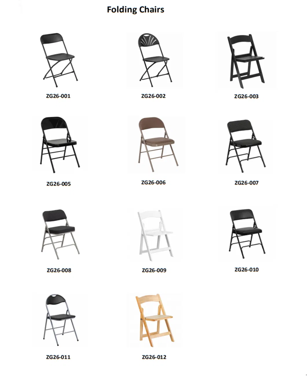 Wholesale Wooden Chair Dining Folding Chairs for Wedding Party Events (ZG26-012)