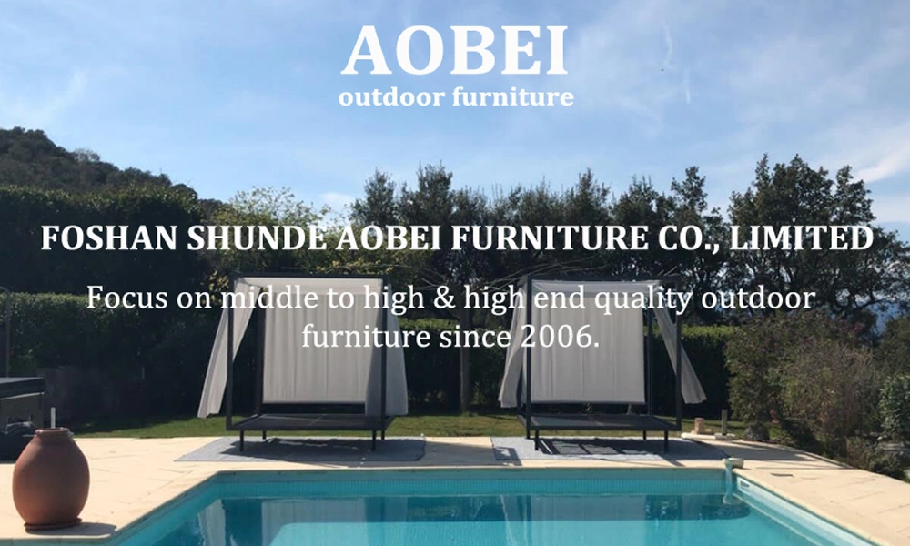 Commercial Grade Modern Outdoor Garden Furniture Double Size Sun Lounger Bed