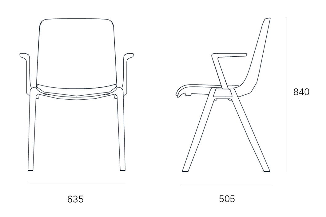 Wholesales Modern Design Conference Plastic Office Training Chair with Stackable Armrest