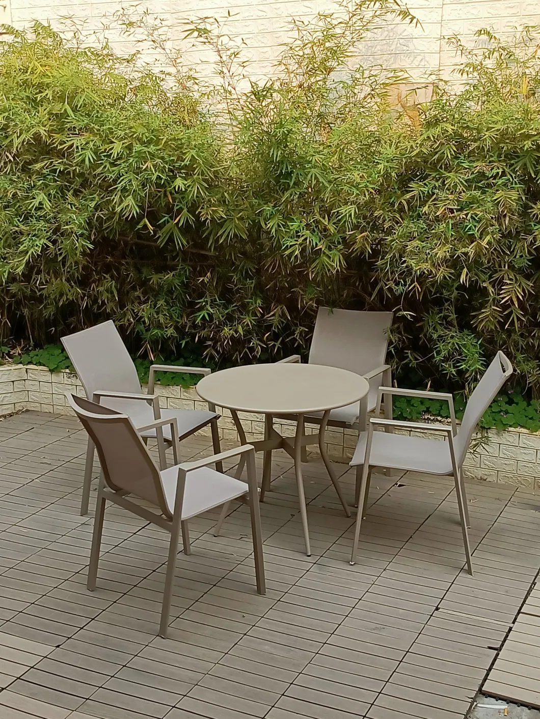 Popular Garden Furniture Patio Bistro Set Outdoor Cafe Restaurant Dining Waterproof Garden Terrace Woven Rope Table and Chairs