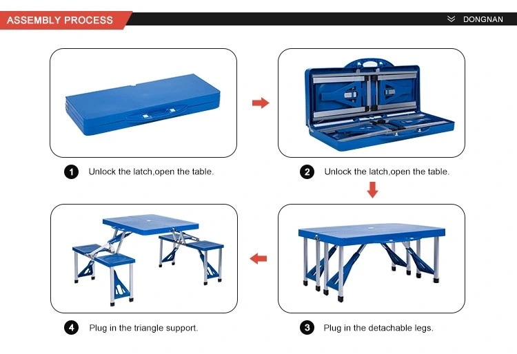 Portable Renctangle Plastic Aluminium Outdoor Camping Picnic Chair Folding Table