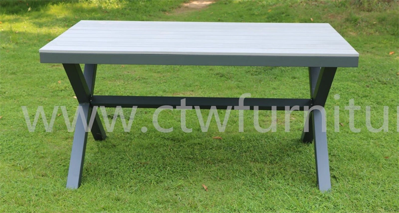 Patio Outdoor Furniture Plastic Wood Desk Aluminium Dining Garden Table