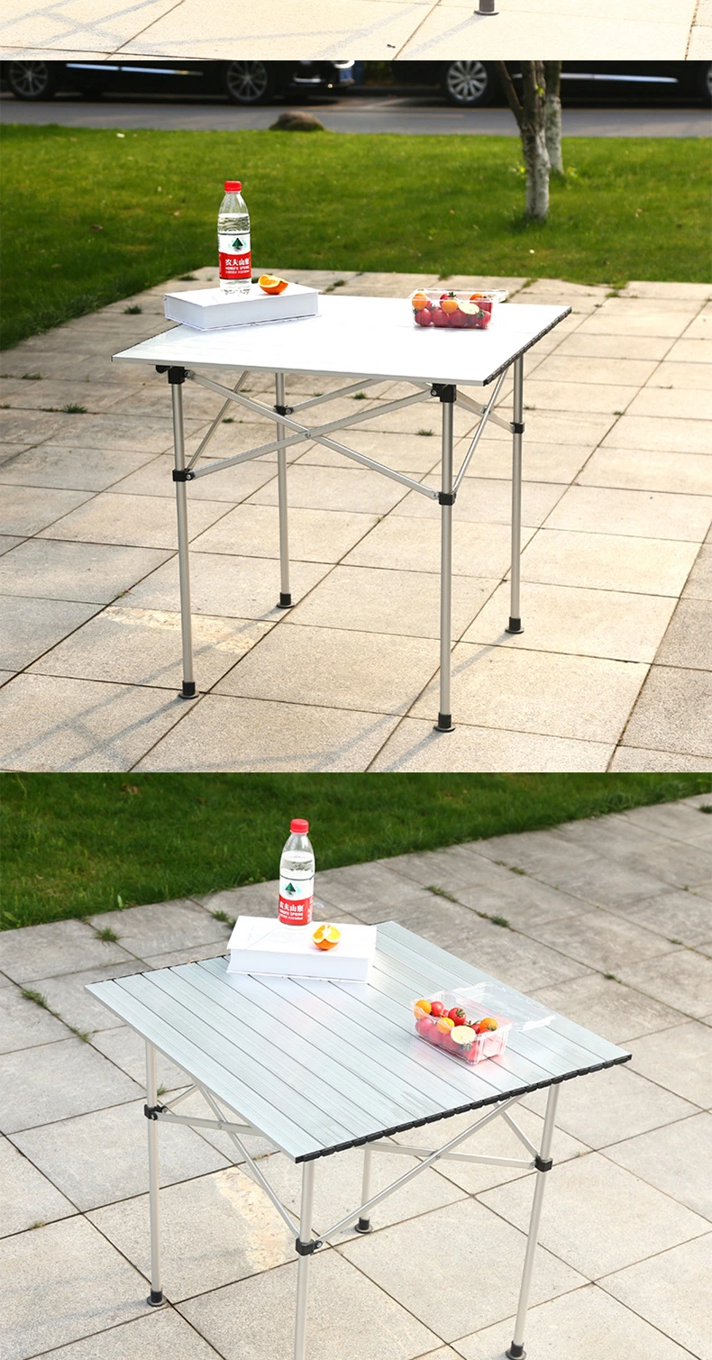 Wholesale Portable Aluminium Picnic Lightweight Square Folding Camping Table with Carry Bag