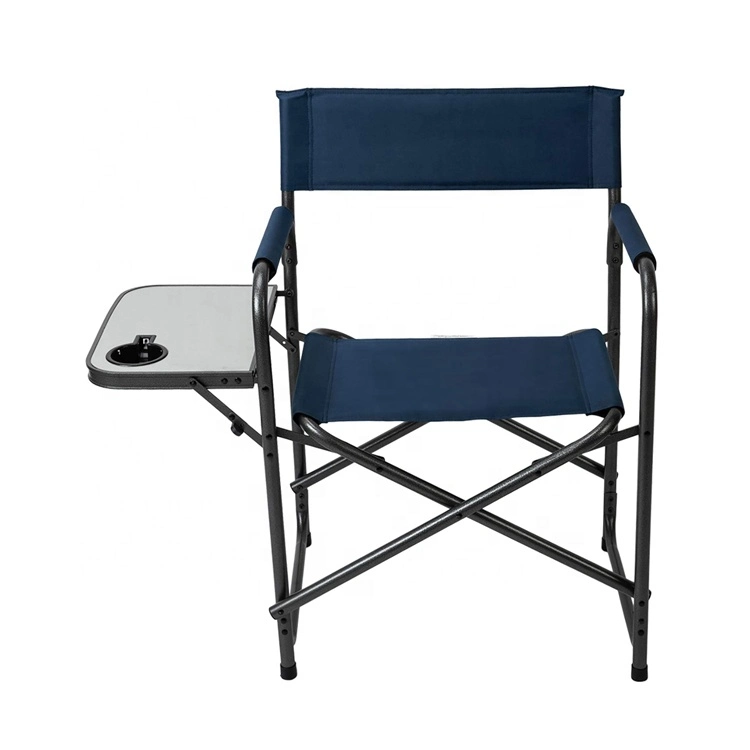 Design Chair Outdoor Folding Metal Director Chair with Side Table