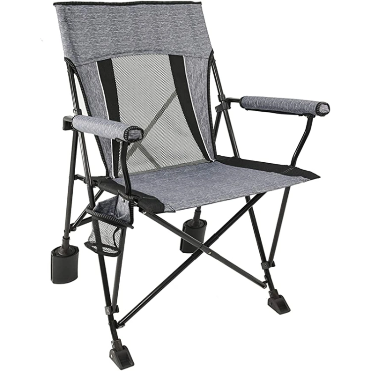 Outdoor Portable Camping Folding Rocking Chair Heavy Duty Support 250 Lbs with Padded Armrests