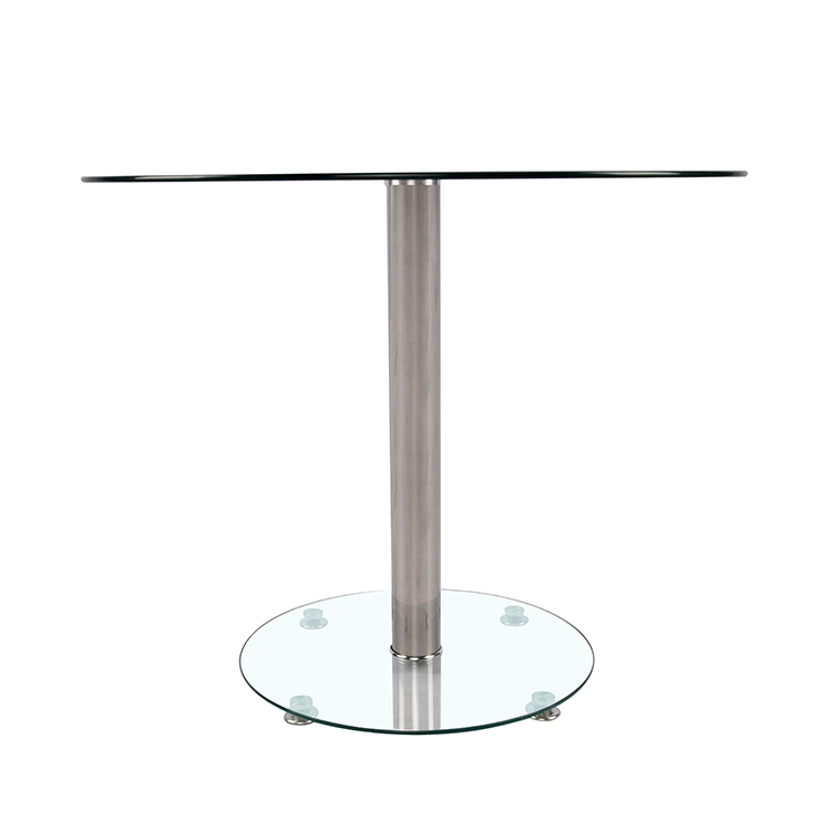 Modern Wholesale Round-Shape Table Garden Dining Tempered Glass Top Stainless Steel Leg Dining Table